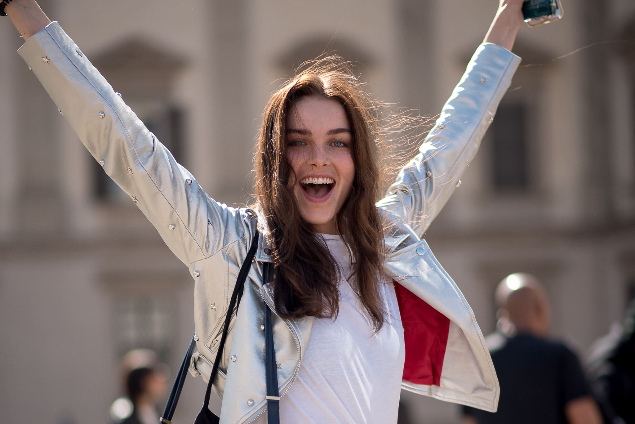 Model Sanne De Roo Genny Milan Fashion Week Women's SS18